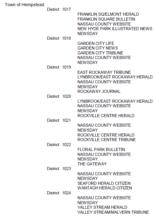 PUBLIC NOTICE OF NASSAU COUNTY TREASURER’S SALE OF TAX LIENS ON REAL ESTATE Noticia NY
