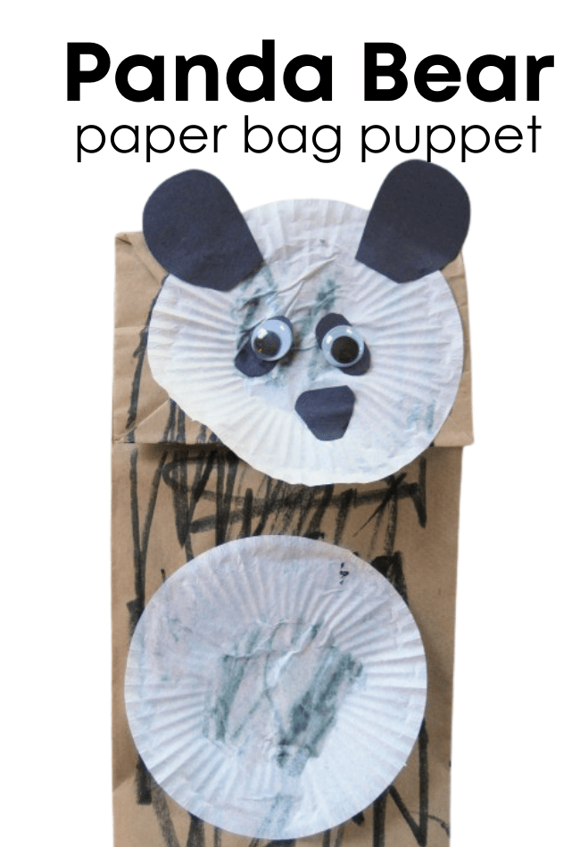Panda Bear Craft - Paper Bag Puppet - No Time For Flash Cards