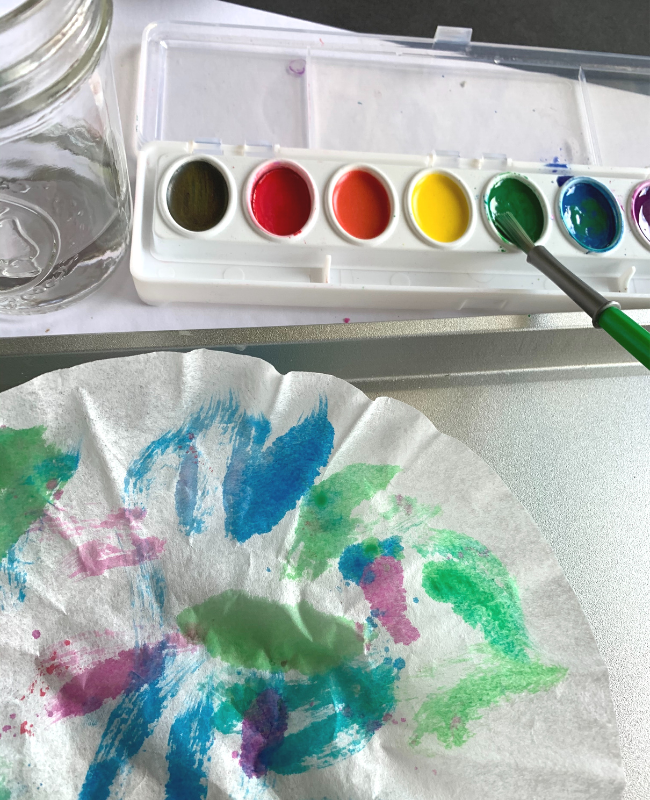 Coffee Filter Painting Free Choice Art No Time For Flash Cards
