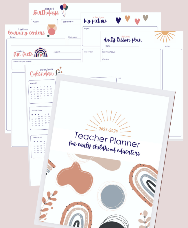 Printable Teacher Planner for Preschool Teachers No Time For Flash Cards