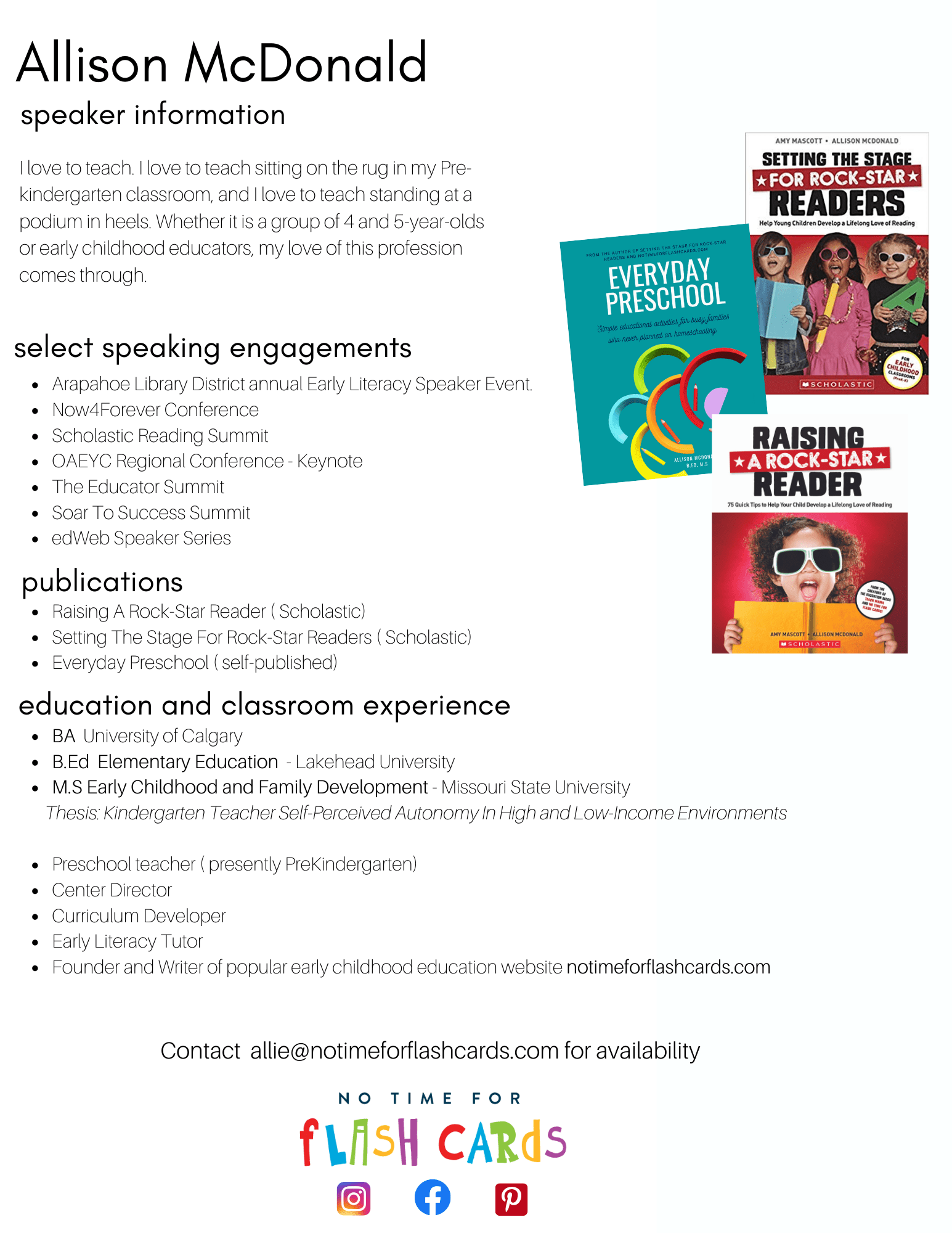 Early Childhood Education Speaker No Time For Flash Cards