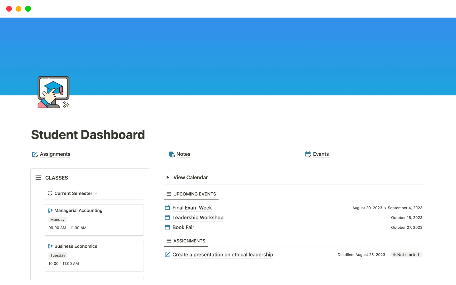 Student Dashboard Template by HitaNotion Notion Marketplace(02)