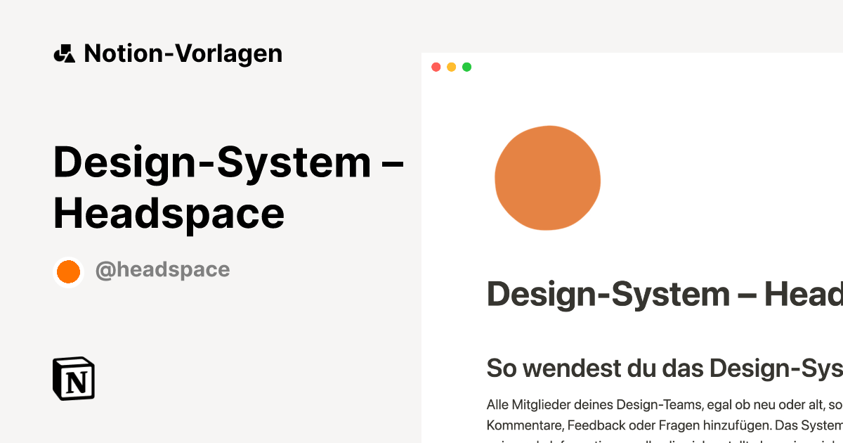 DesignSystem Headspace NotionVorlage