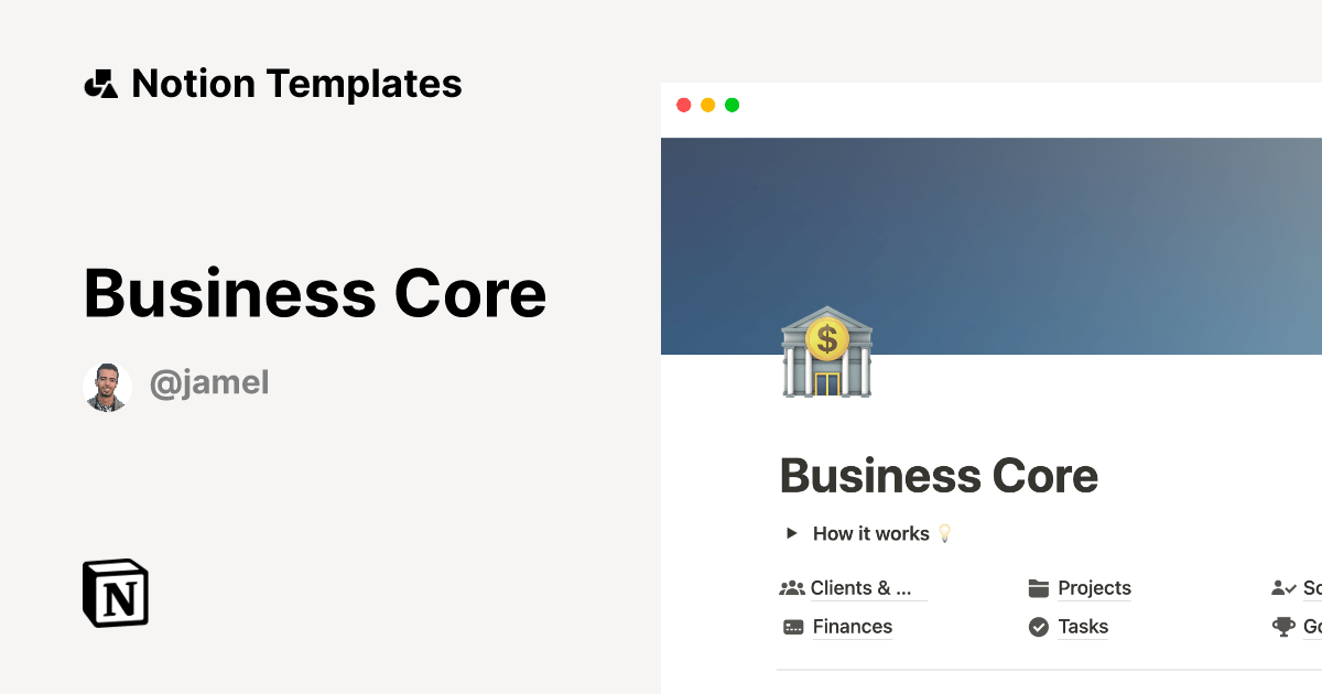 Business Core by Jamel Notion Template