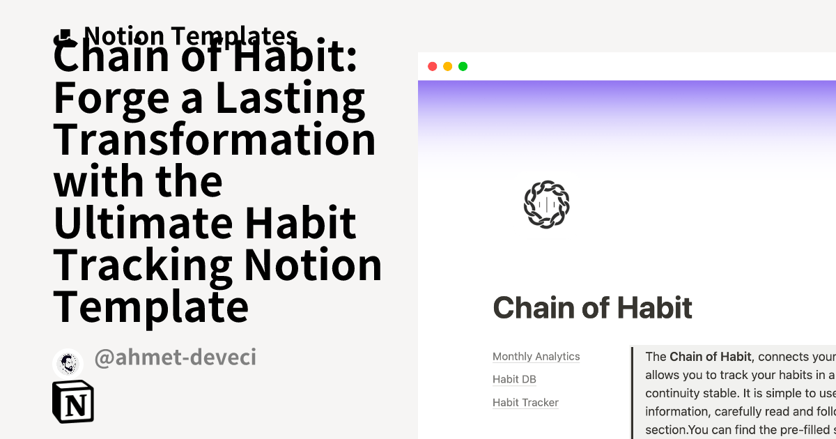 Chain of Habit a Lasting Transformation with the Ultimate Habit