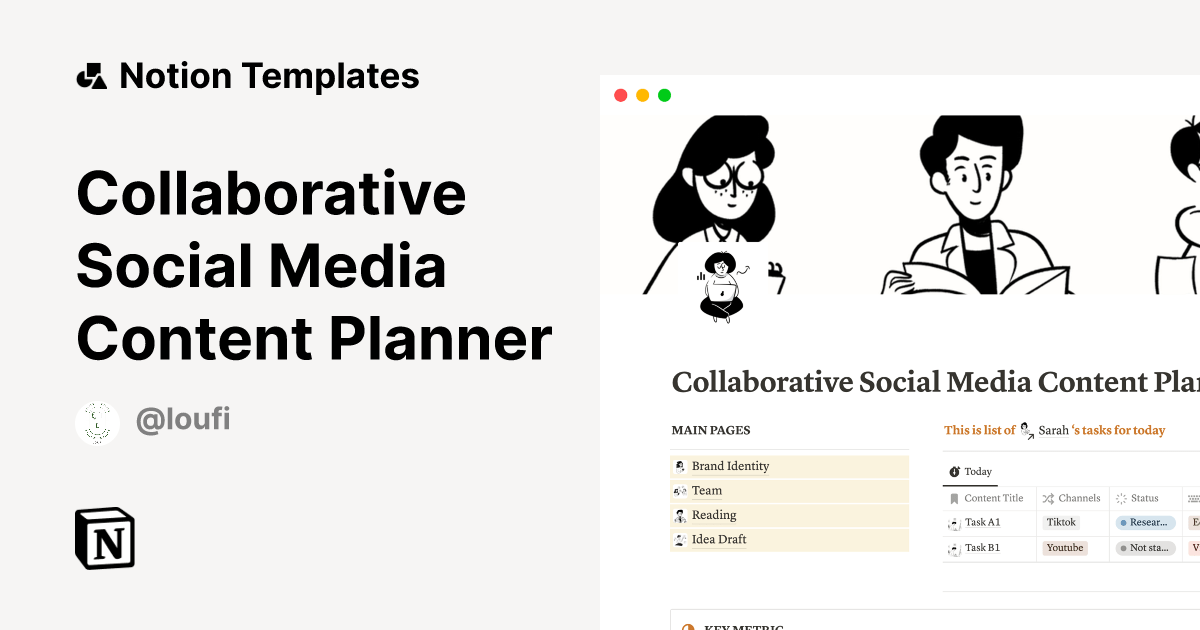 Collaborative Social Media Content Planner Notion Template