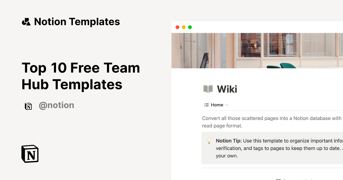 Top 10 Free Team Hub Templates Notion Template Gallery