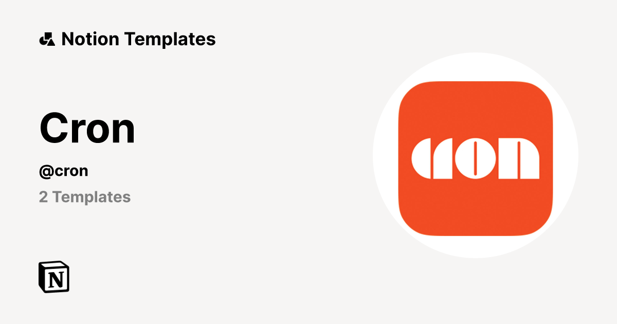 Cron Notion Template Creator