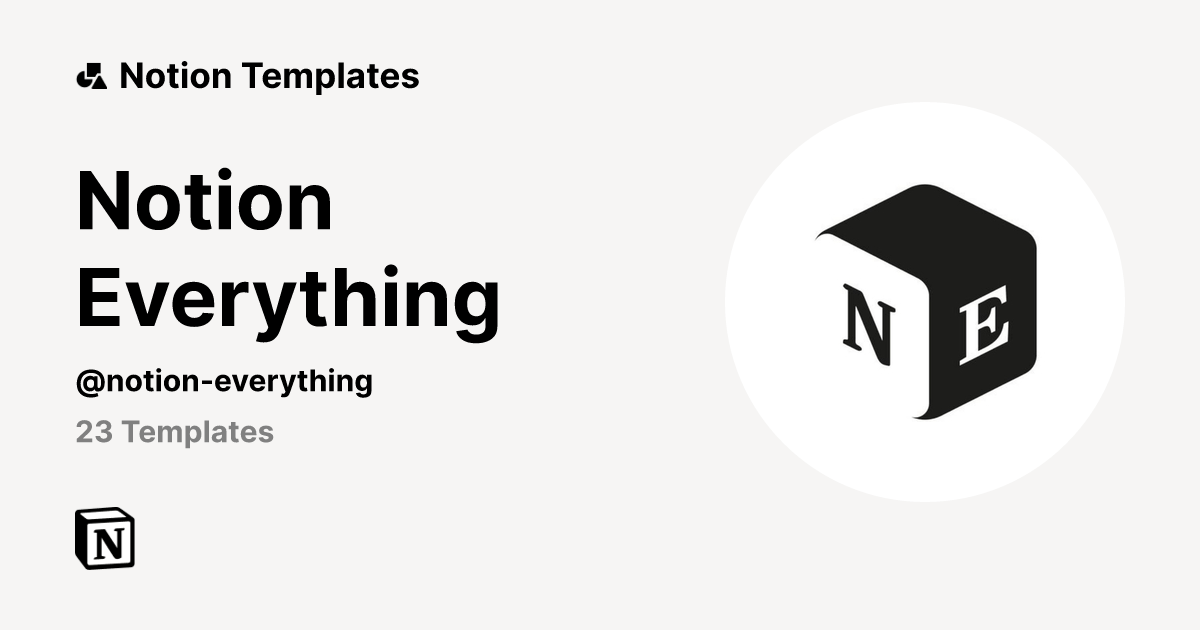Notion Everything Notion Template Creator