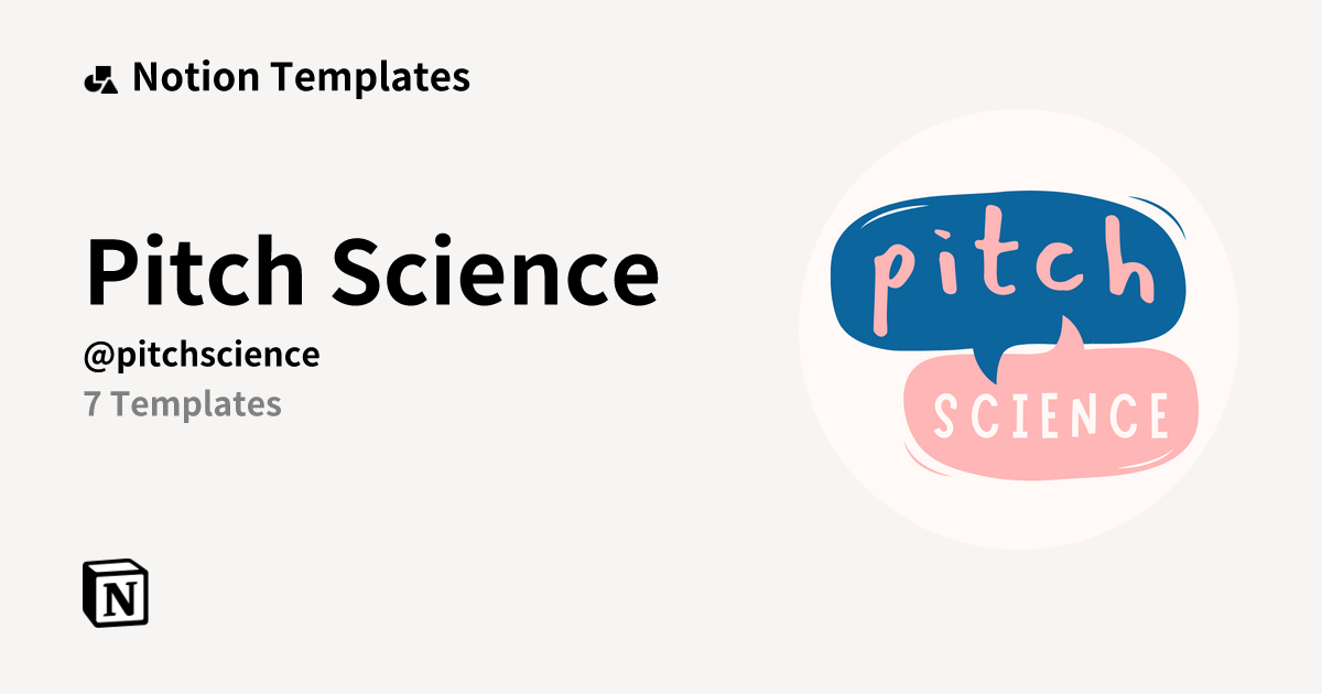 Pitch Science Notion Template Creator
