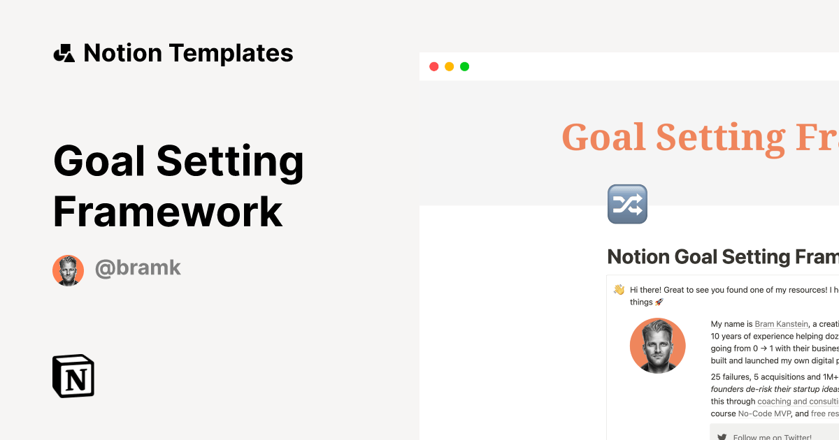 Goal Setting Framework Notion Template