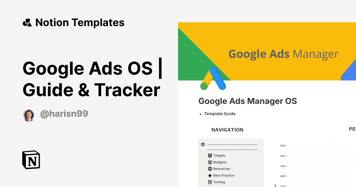Google Ads OS Guide & Tracker Notion Template