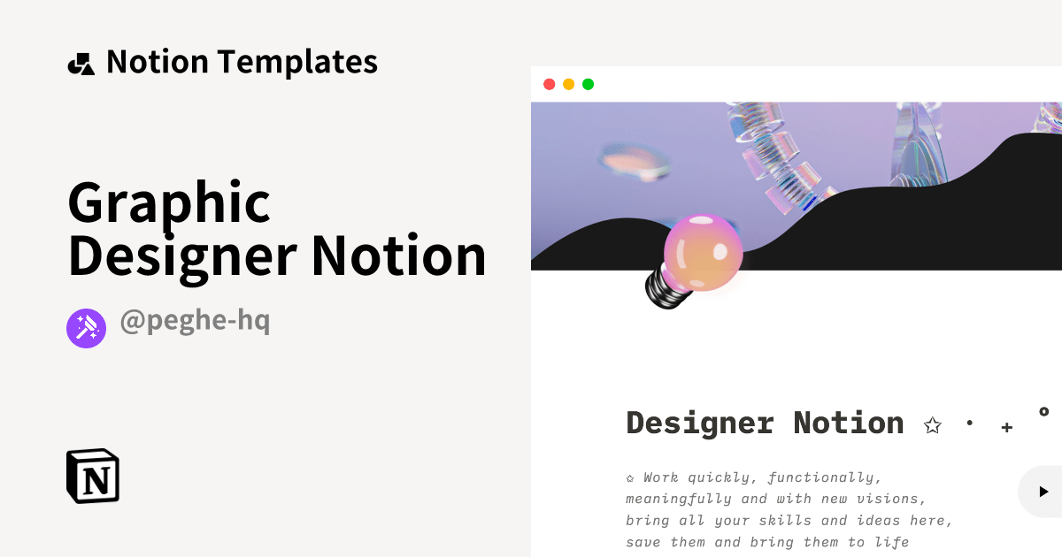Graphic Designer Notion Notion Template