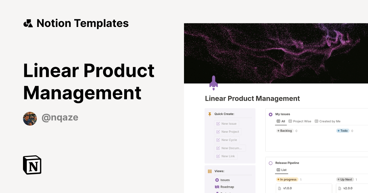 Linear Product Management by Nabil Notion Template