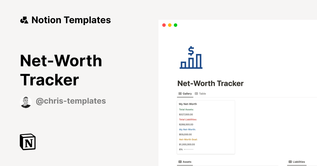 NetWorth Tracker Notion Template