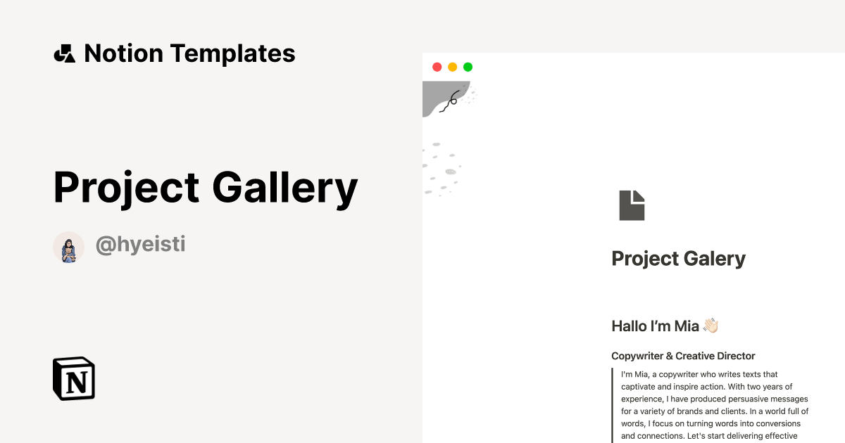 Project Gallery Notion Template