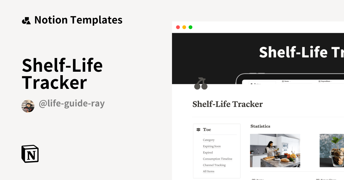 ShelfLife Tracker Notion Template