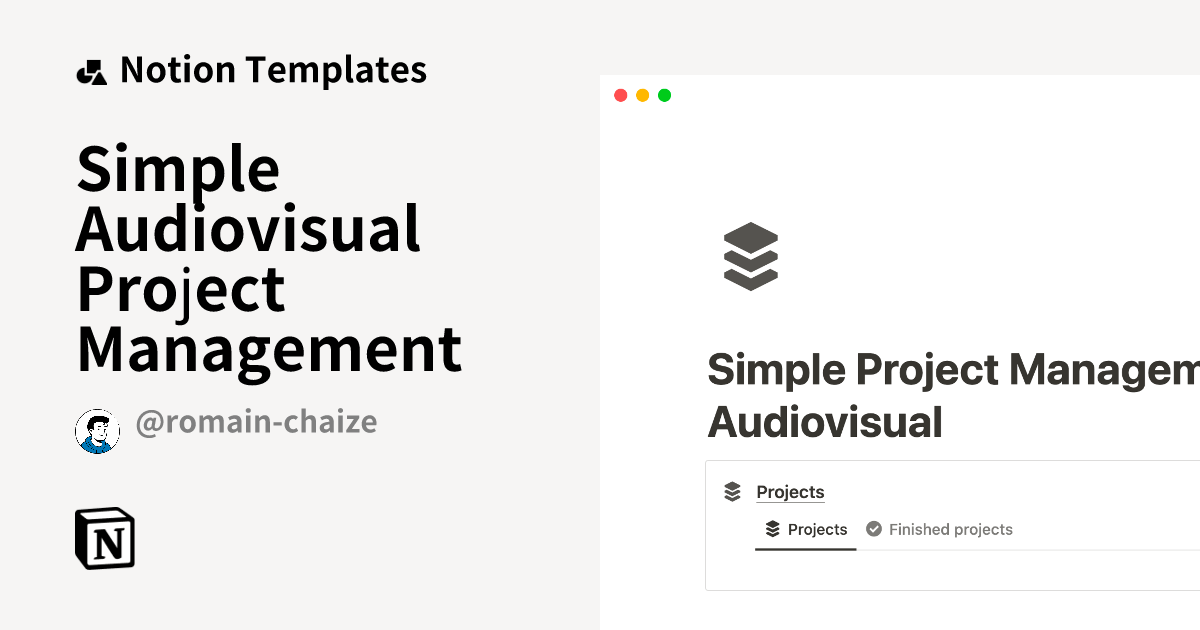 Simple Audiovisual Project Management Notion Template