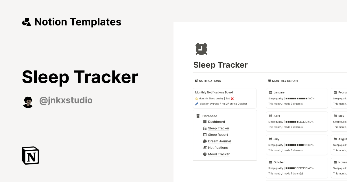 Sleep Tracker Notion Template