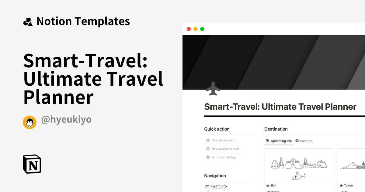 SmartTravel Ultimate Travel Planner Notion Template