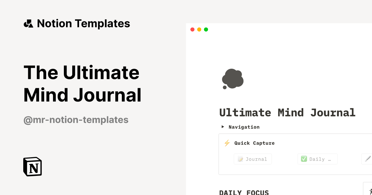 The Ultimate Mind Journal Notion Template