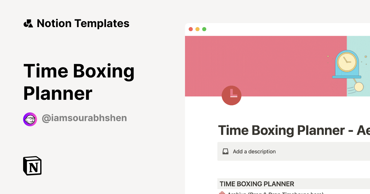 Time Boxing Planner Notion Template