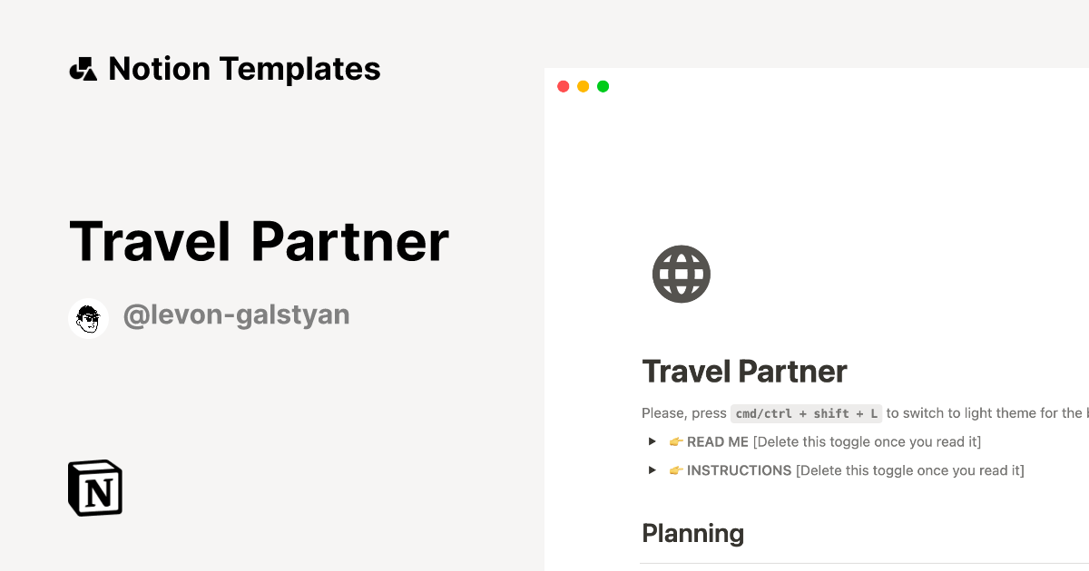 Travel Partner Notion Template