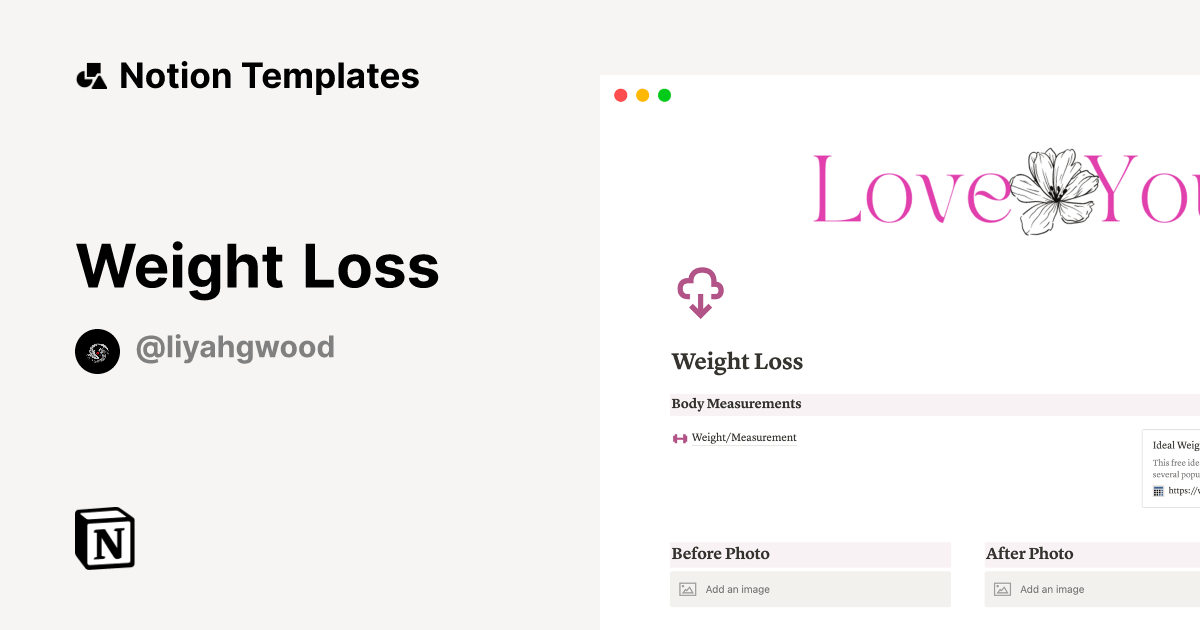 Weight Loss Notion Template