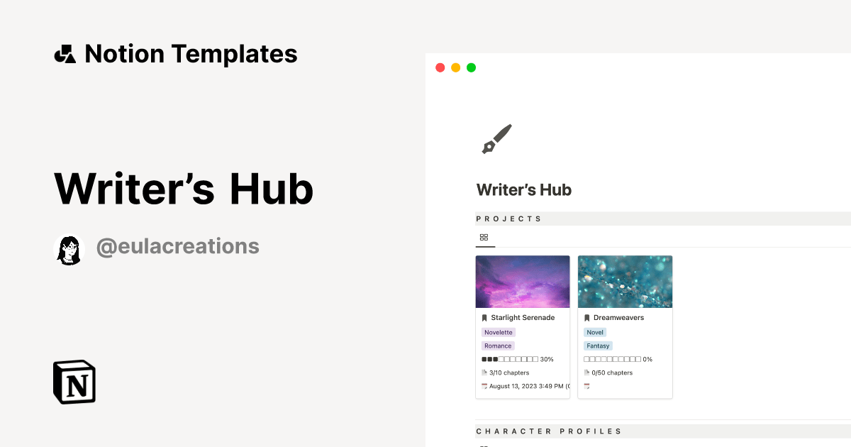 Writer’s Hub Notion Template