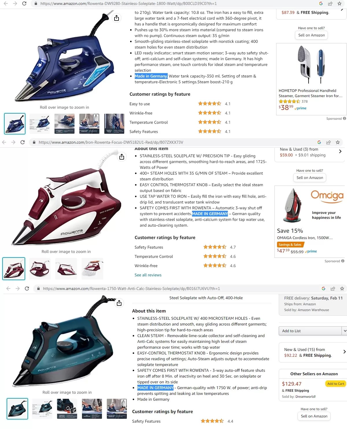 Best Steam Irons NOT Made in China