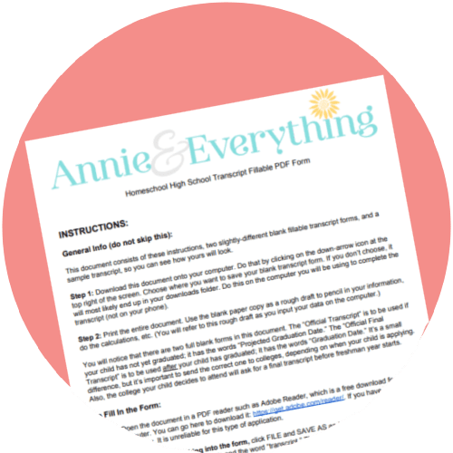Ann’s Fillable PDF Homeschool Transcript Template Its Not That Hard to Homeschool Ann’s Fillable PDF Homeschool Transcript Template Its Not That Hard to Homeschool