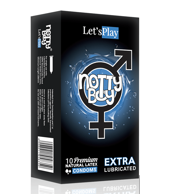 NottyBoy Let'sPlay Extra Lubricated Condoms 10 Count in bulk at