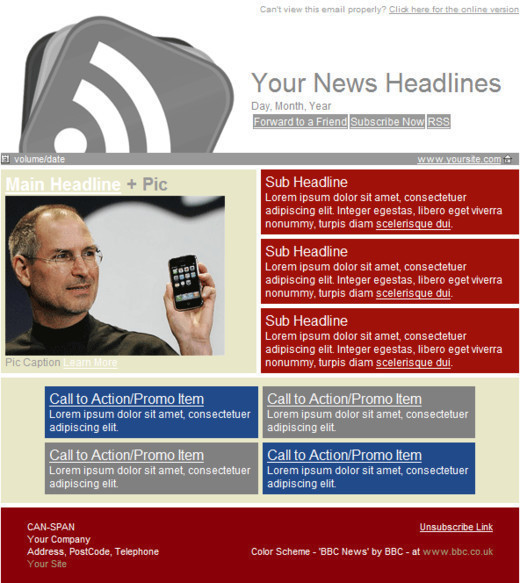 Free HTML Newsletter Templates noupe