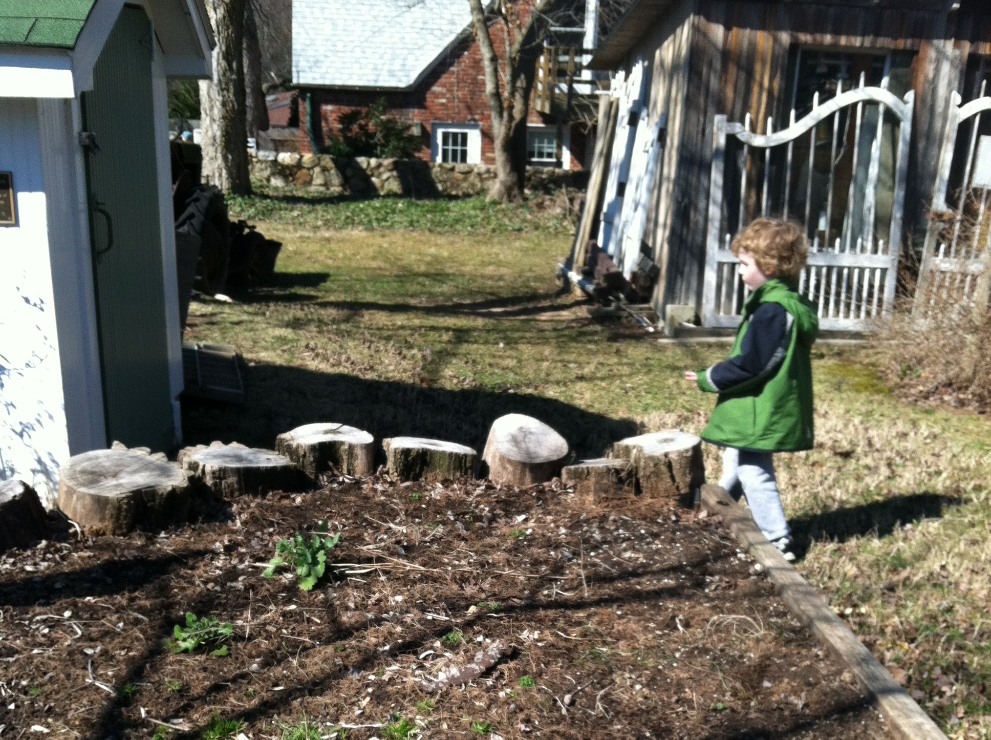 Tree Stump Flower bed on the grounds at MVUC >> The Joy Troupe NOVA