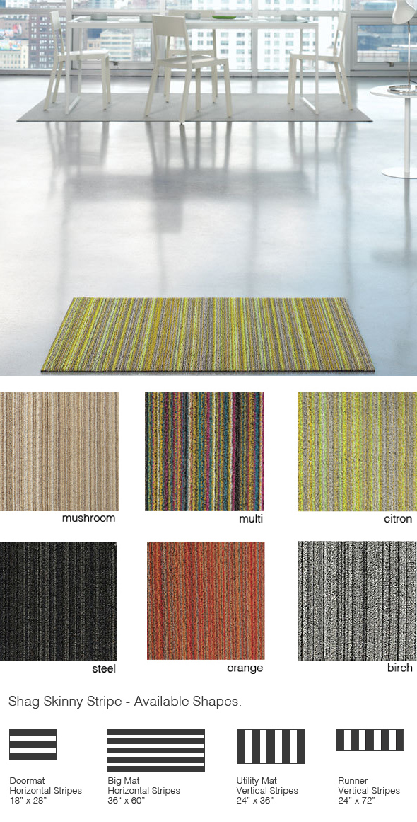 Chilewich Shag Skinny Stripe Indoor/Outdoor Utility Mat
