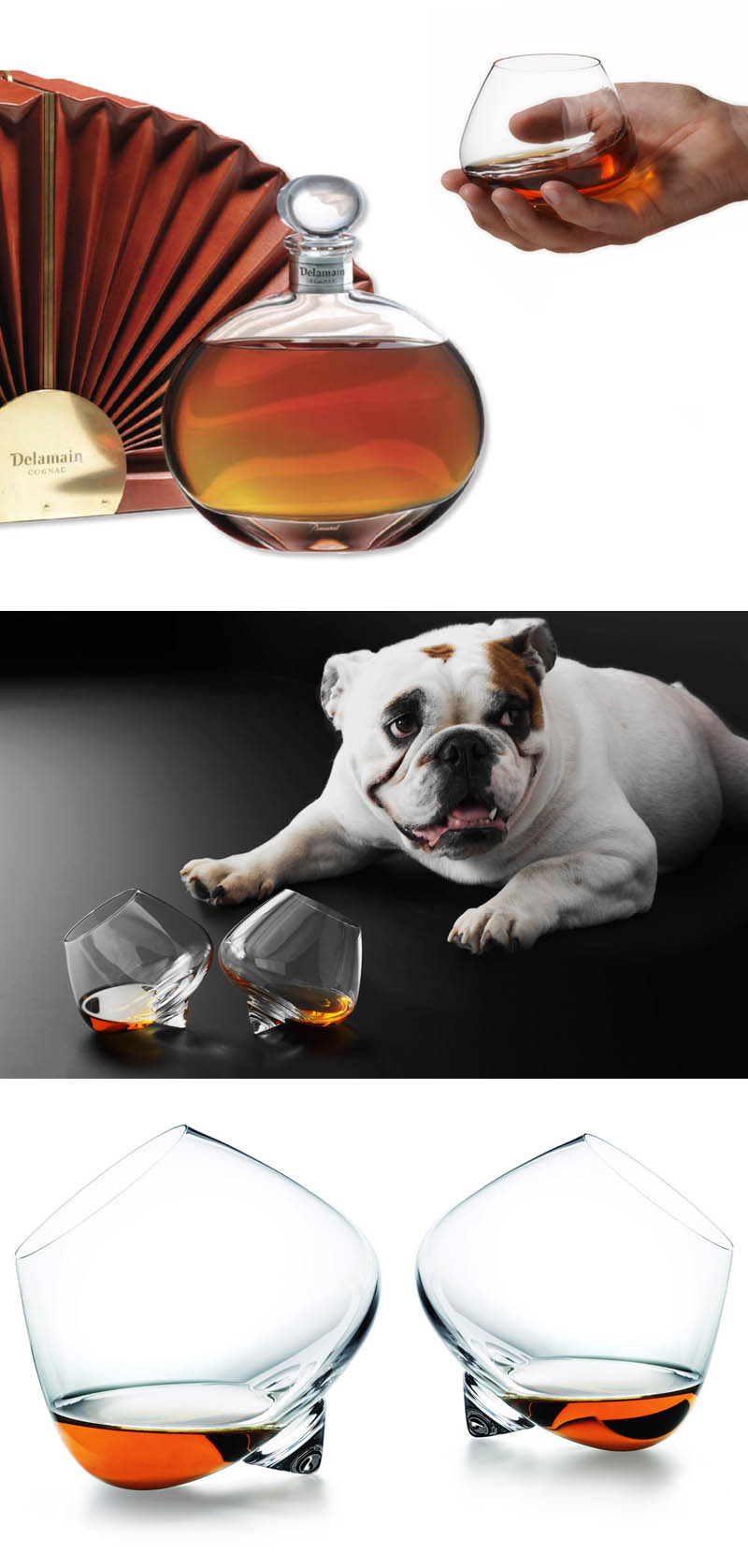 Modern Stemless Cognac Glass Set/2