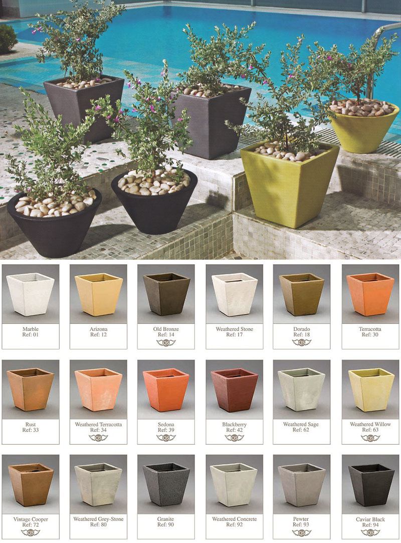 Modern Planters Contemporary Square Planter 14 inch x 14 inch