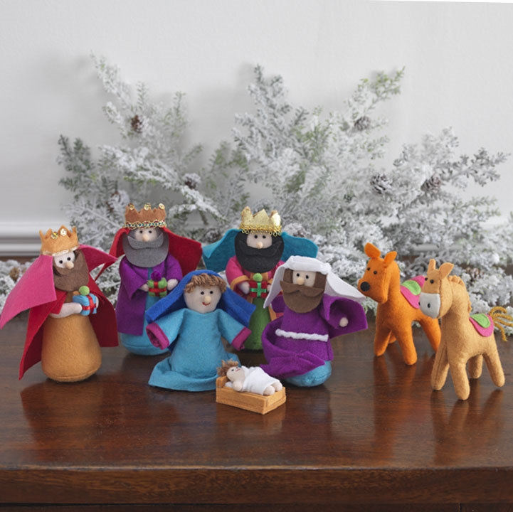 Small Cloth Nativity Set, MultiColor