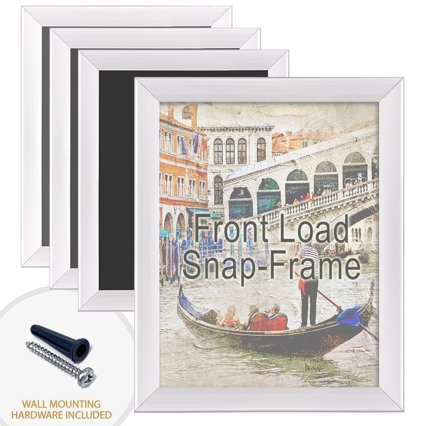 Wall Mounted Aluminum Poster Snap Frames with Front Load Option