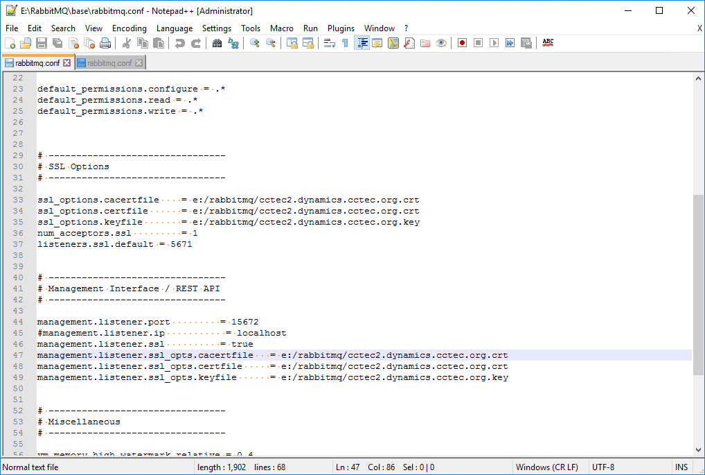 Creating Certificates for RabbitMQ Micro Focus File