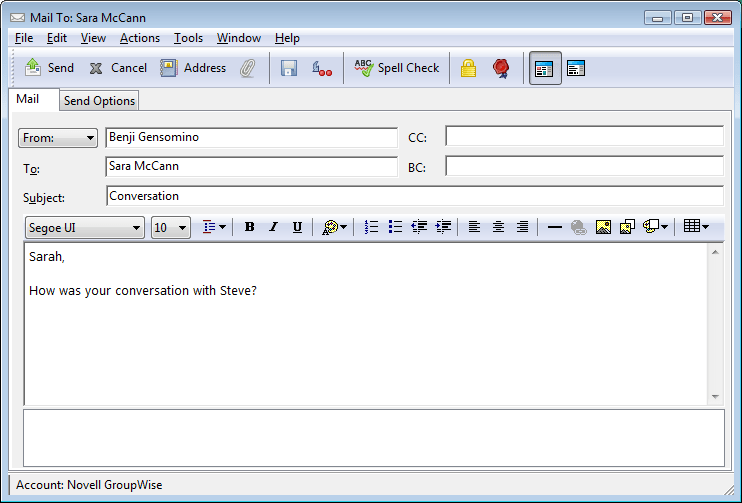 Novell Doc GroupWise 2012 Windows Client User Guide Sending Email