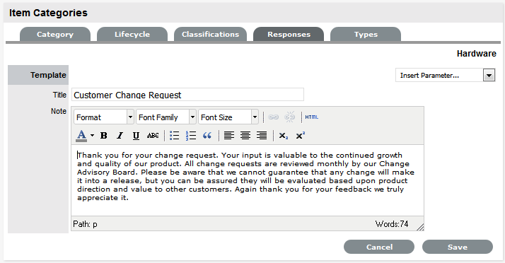Response Templates