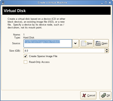 Novell Doc: Virtualization: Getting Started - Creating a Virtual 