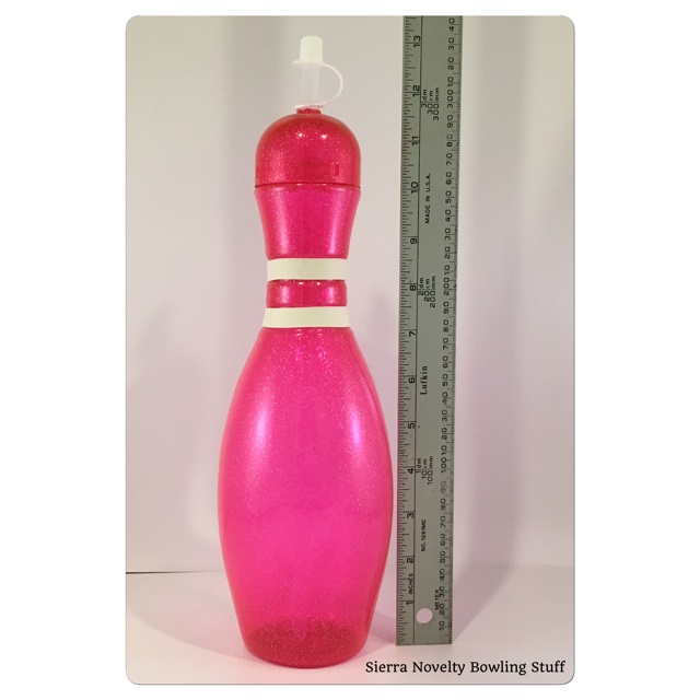 Large Bowling Pin Water Bottles 6 pack Pink by Sierra Novelty Bowling