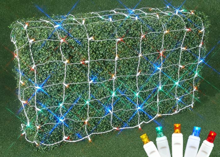 Warm White LED Net Lights 4' X 6' White Wire Novelty Lights Inc