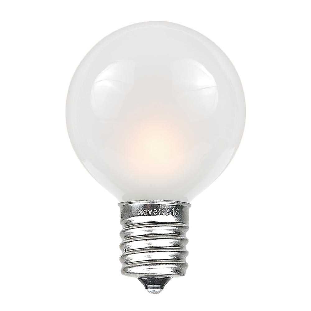 100 Frosted White G50 Globe String Light Set on Black Wire Novelty