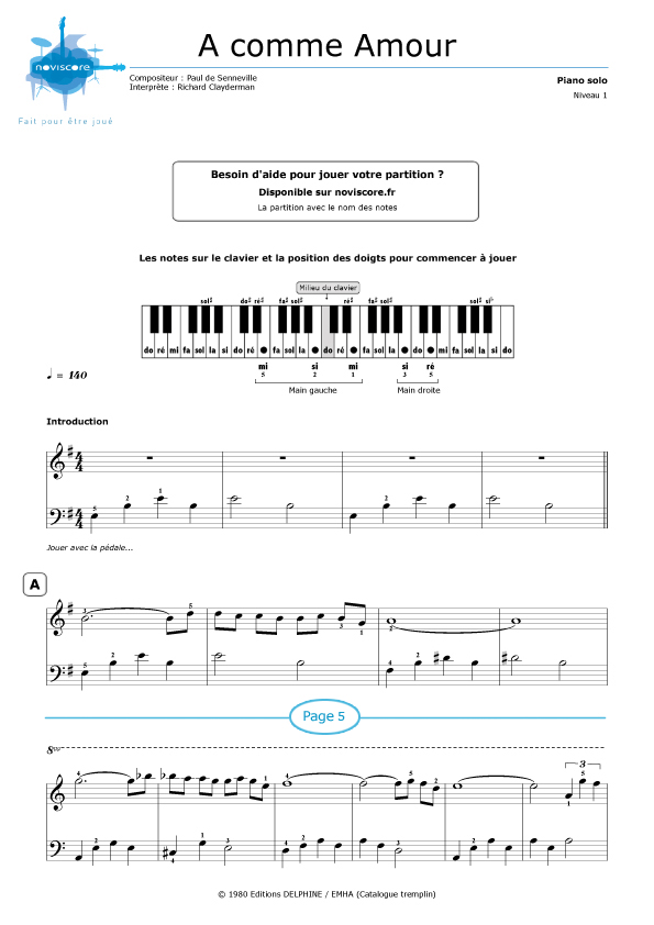 A COMME AMOUR RICHARD CLAYDERMAN PIANO SHEET PDF