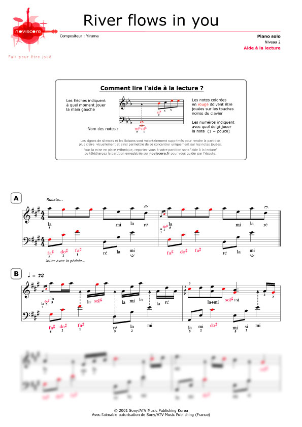 Partition piano Je l'aime à mourir (Francis Cabrel) Partitions Noviscore
