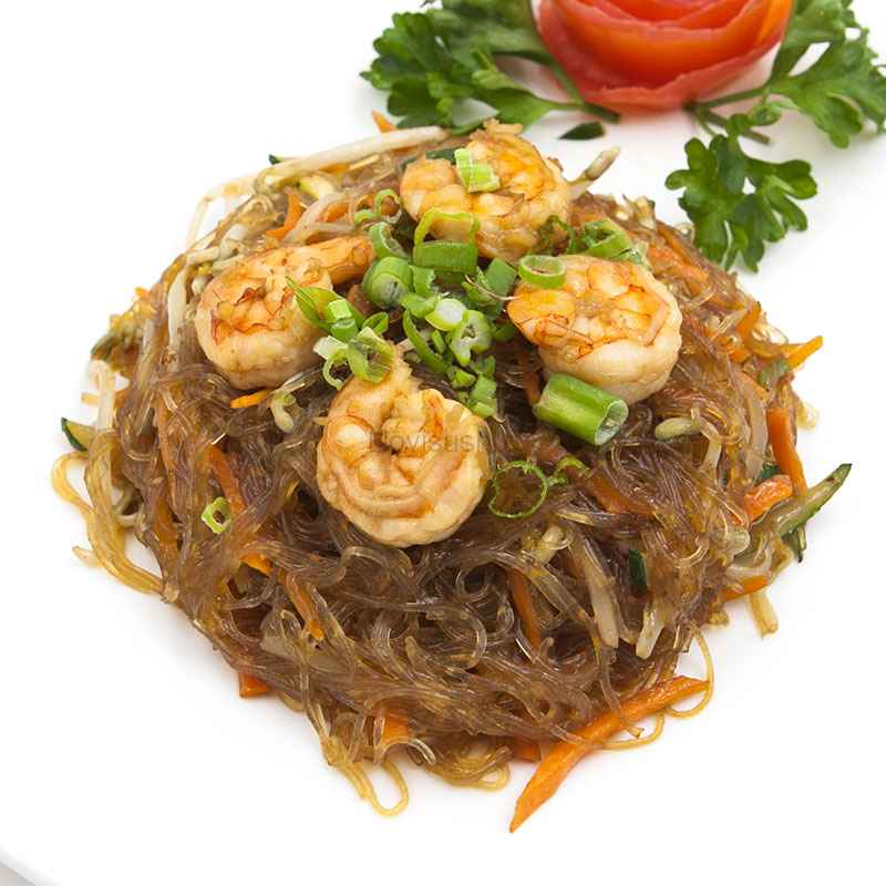 88 Spaghetti di soia saltati con gamberi e verdure Noyi Chef