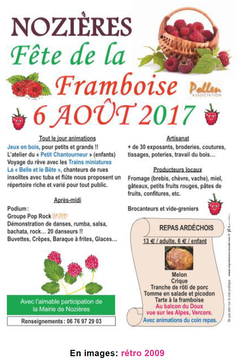 Fête de la Framboise aujourd’hui à Nozières Noz'infos